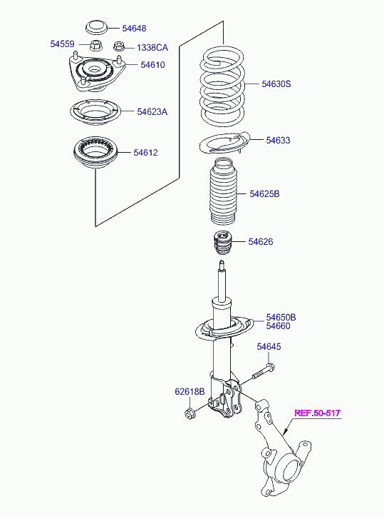 Hyundai 54651A6500 - Amortisseur cwaw.fr