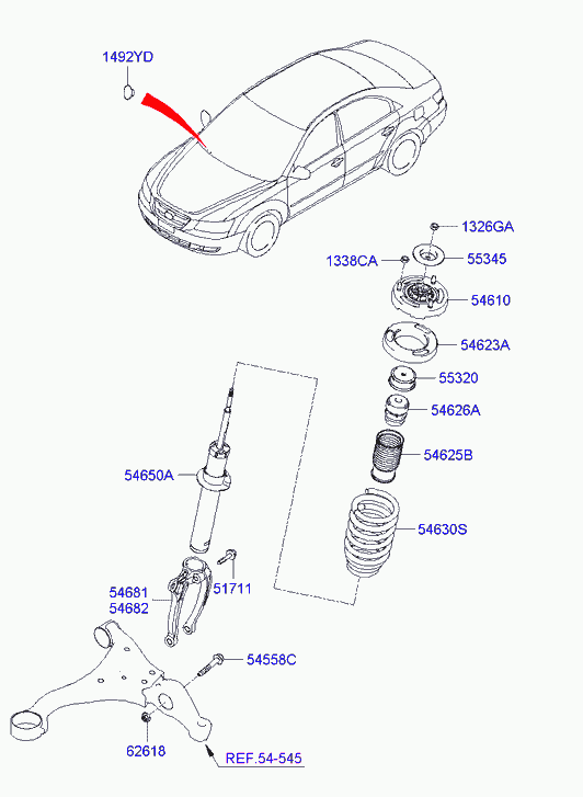 Hyundai 54611-3K140 - Amortisseur cwaw.fr