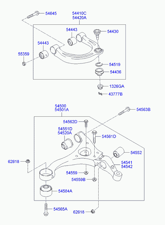 Hyundai 54500-3K500 - Bras de liaison, suspension de roue cwaw.fr