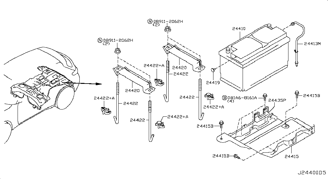 Infiniti 24410-1BN0A - BATTERY cwaw.fr