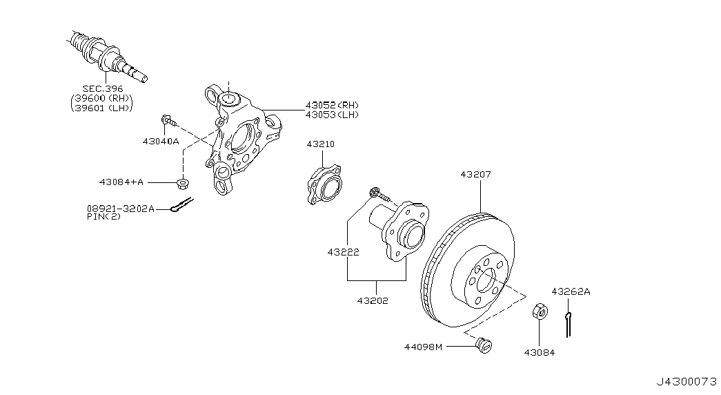 NISSAN 43018CG000 - Suspension, bras de liaison cwaw.fr