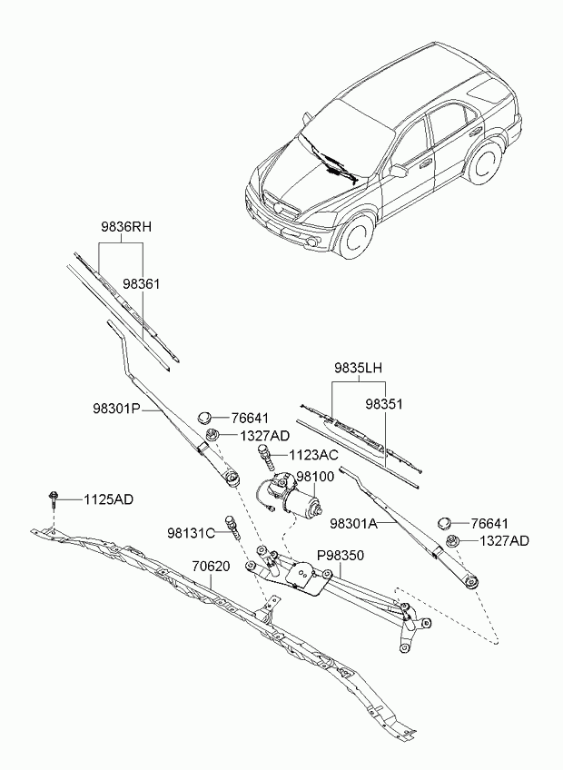 KIA 983603E530 - Balai d'essuie-glace cwaw.fr