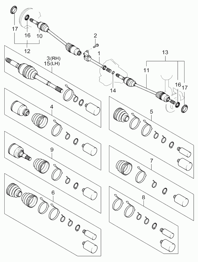 Hyundai 0K554-25-700A - Arbre de transmission cwaw.fr