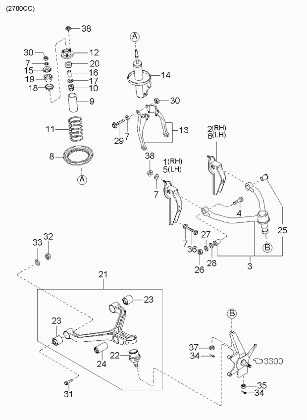 KIA 0K01134015A - Kit de protection contre la poussière, amortisseur cwaw.fr