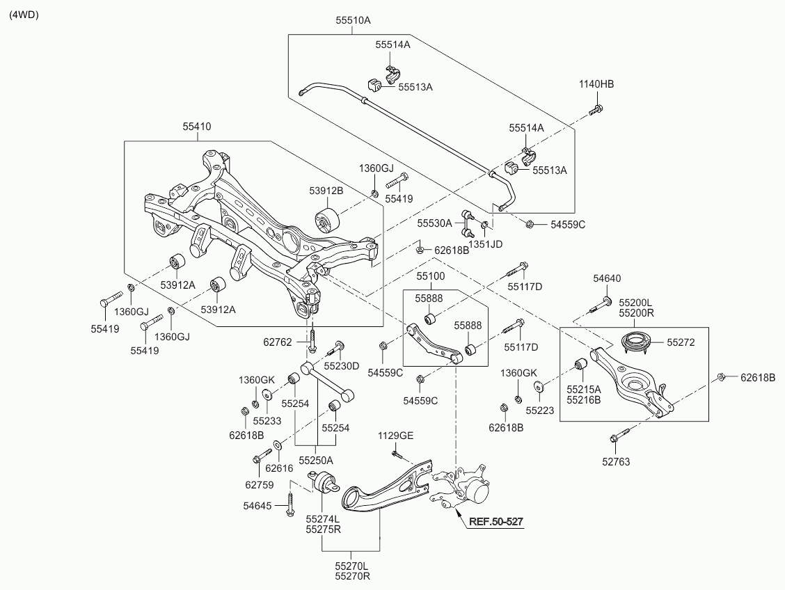 KIA 552503W110 - Suspension, bras de liaison cwaw.fr