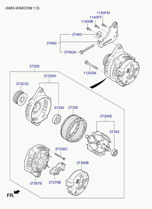 Hyundai (BEIJING) 37370-2A400 - Regulator assy - generator cwaw.fr