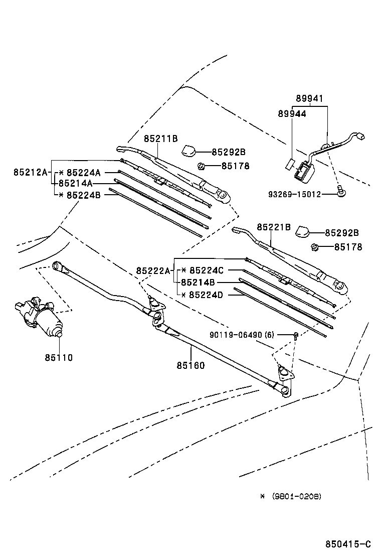 TOYOTA 85222-60220 - Balai d'essuie-glace cwaw.fr