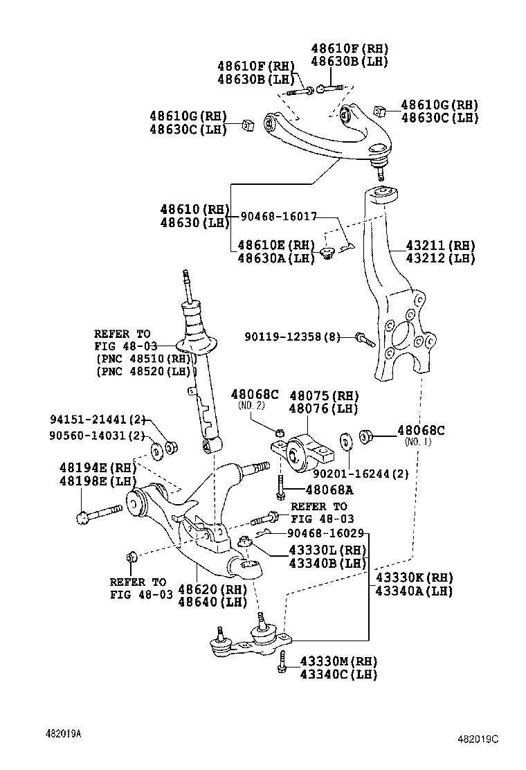 LEXUS 48630-39085 - Bras de liaison, suspension de roue cwaw.fr