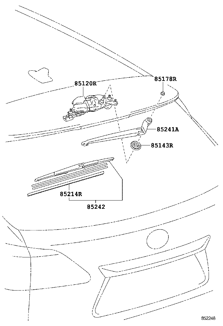 TOYOTA 85242-48040 - Balai d'essuie-glace cwaw.fr