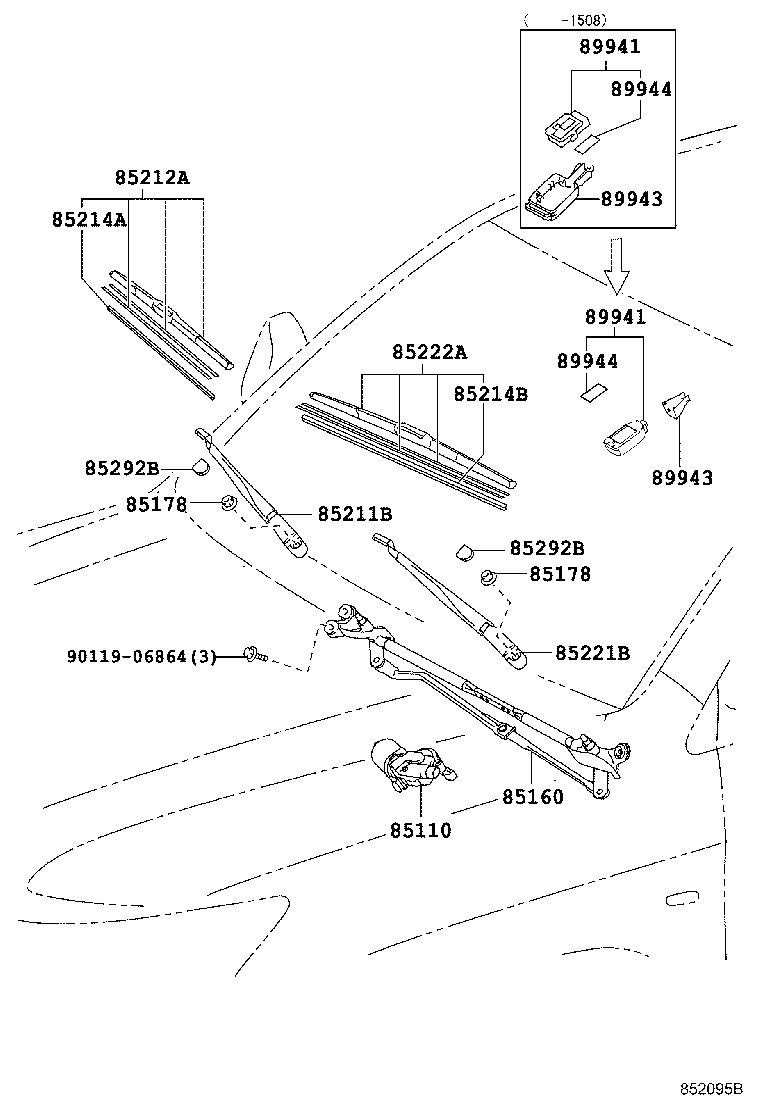 TOYOTA 85214-53080 - Balai d'essuie-glace cwaw.fr