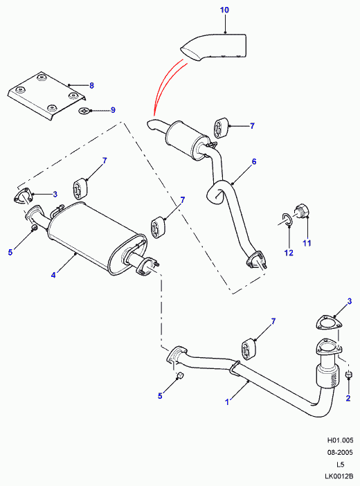 Rover WCD106210 - Tuyau d'échappement cwaw.fr