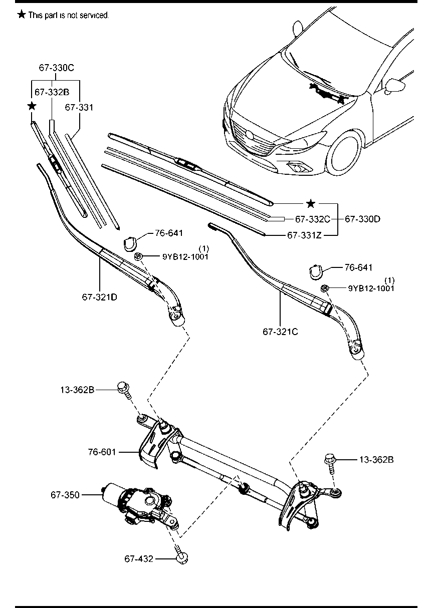 MAZDA BHS2-67-330 - Balai d'essuie-glace cwaw.fr