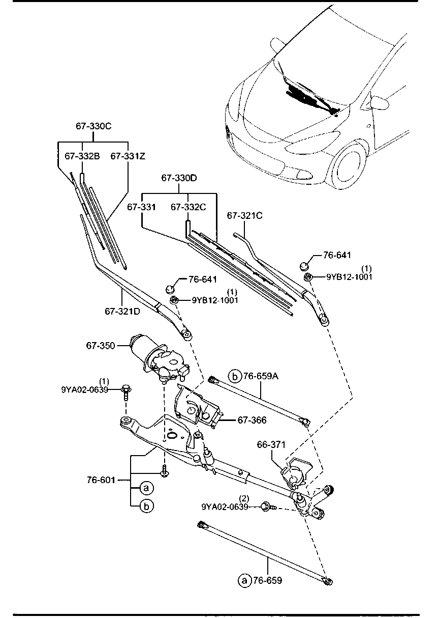 MAZDA DF71-67-330A - Balai d'essuie-glace cwaw.fr