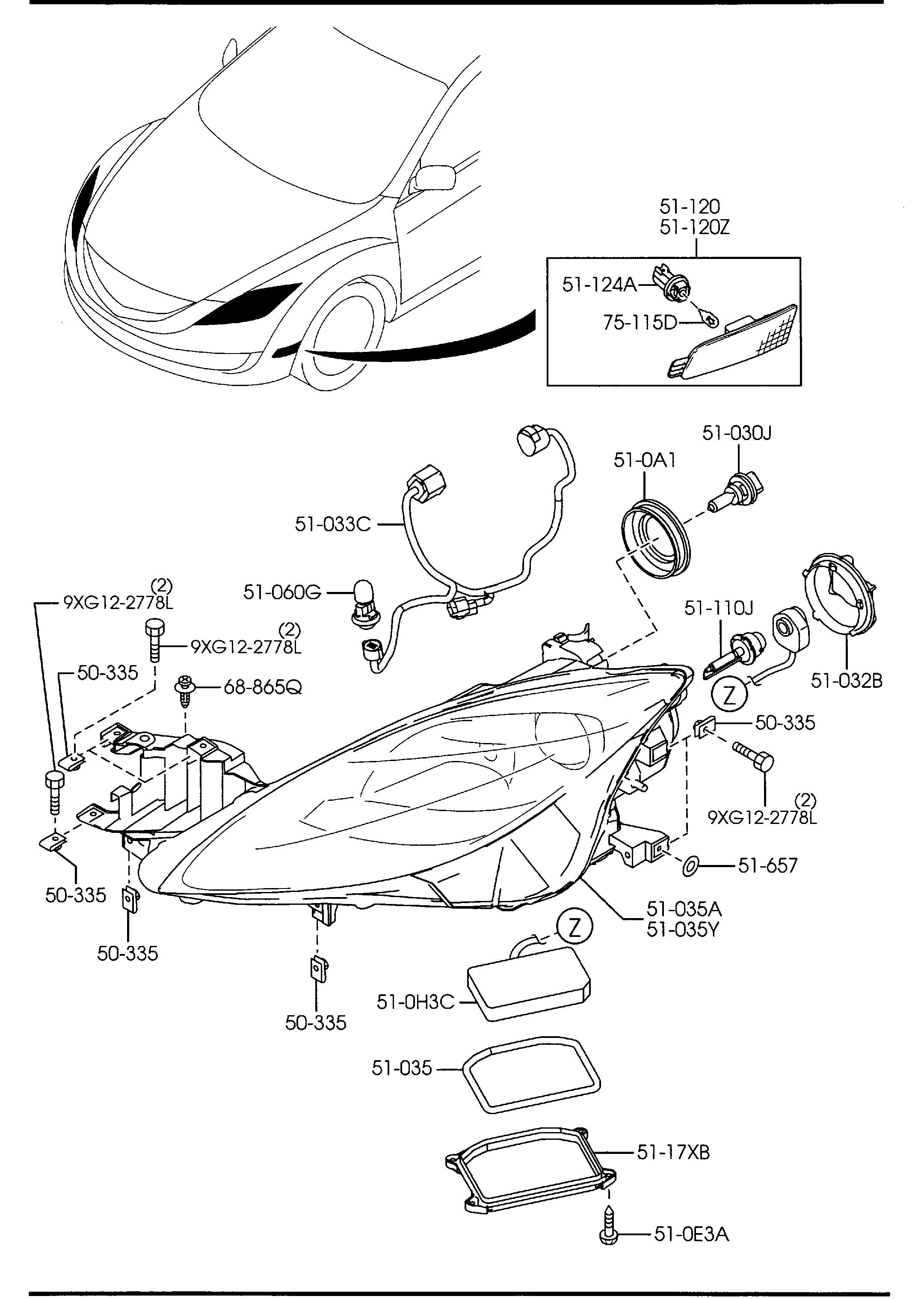 MAZDA 9070-37-550 - Ampoule, éclairage de virage cwaw.fr