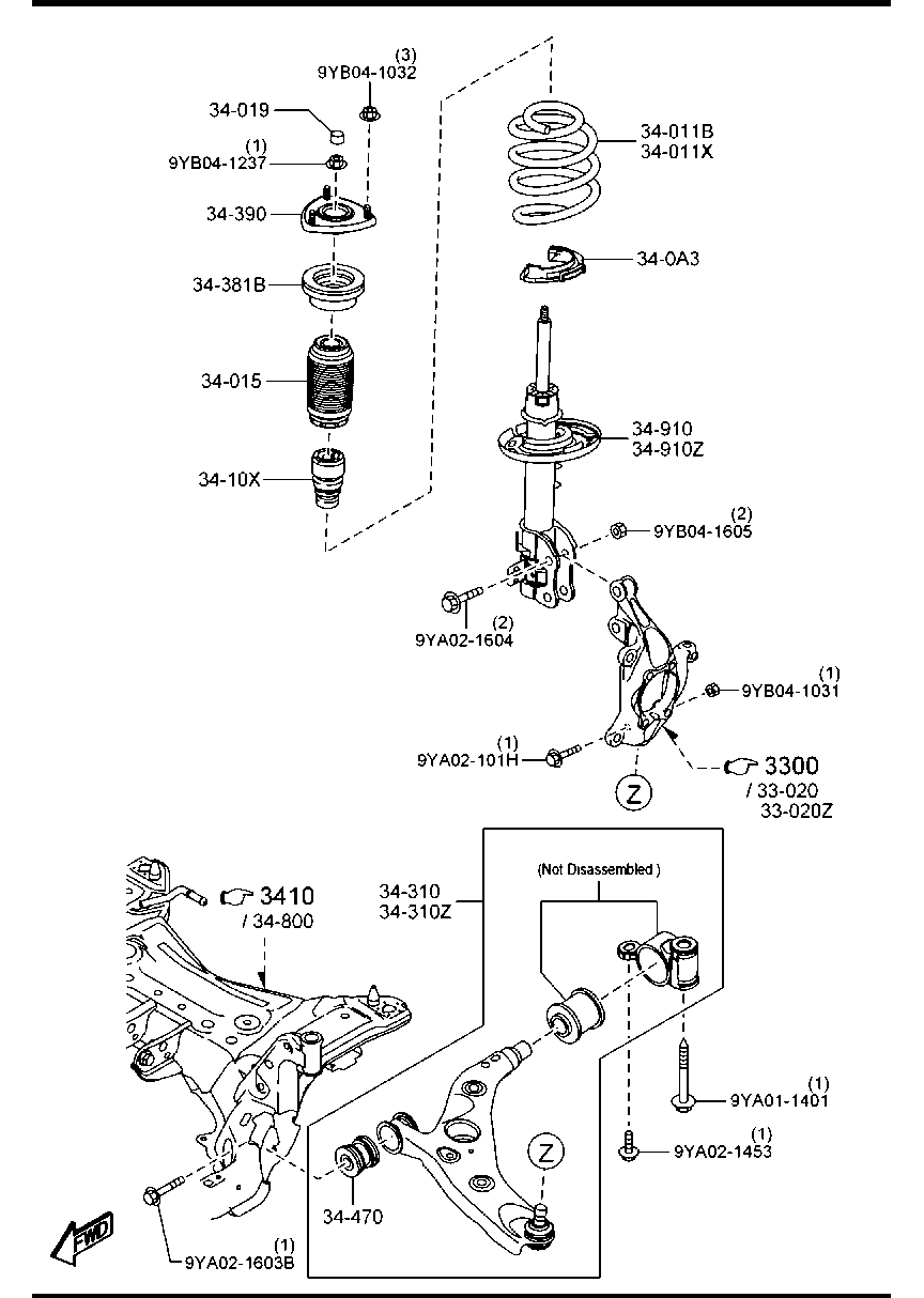 MAZDA KA0G-34-300F - Bras de liaison, suspension de roue cwaw.fr