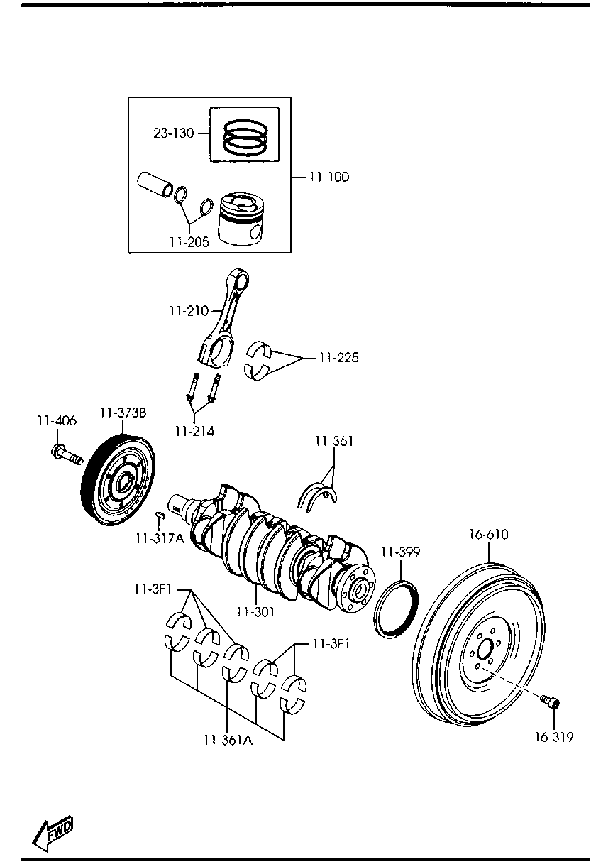 MAZDA Y401-11-401A - Poulie, vilebrequin cwaw.fr