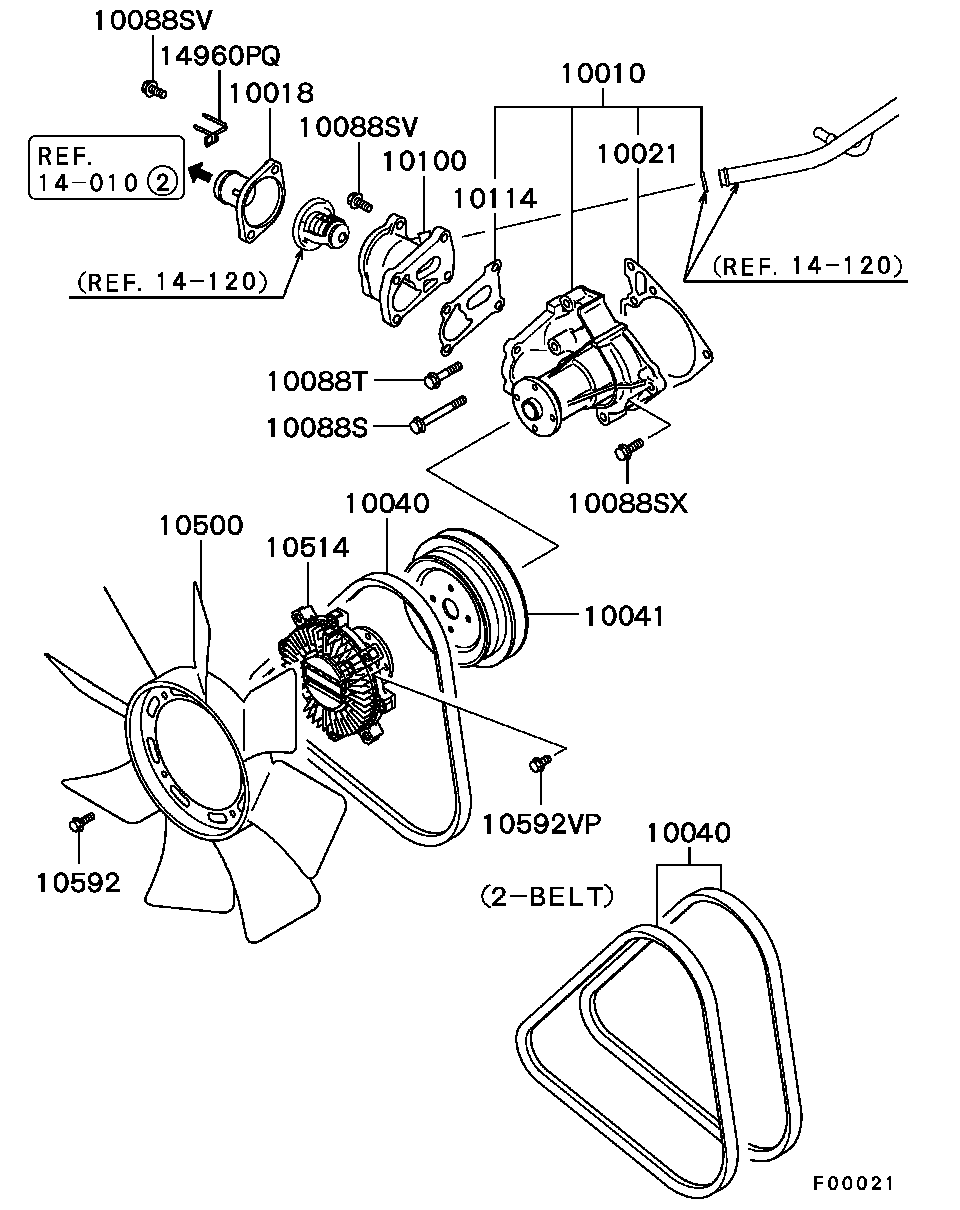 Mitsubishi MD997686 - Pompe à eau cwaw.fr