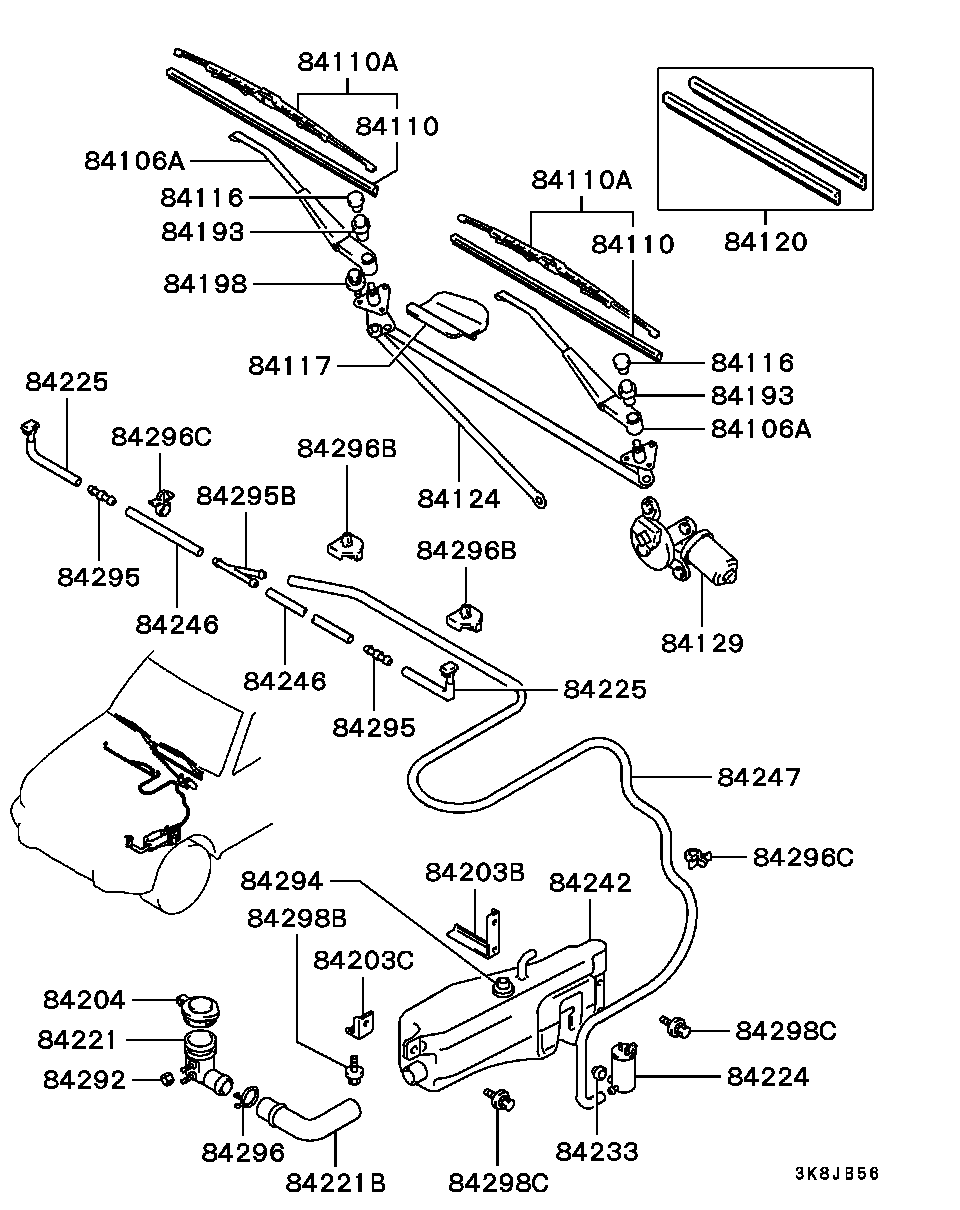 Mitsubishi MB683949 - Balai d'essuie-glace cwaw.fr