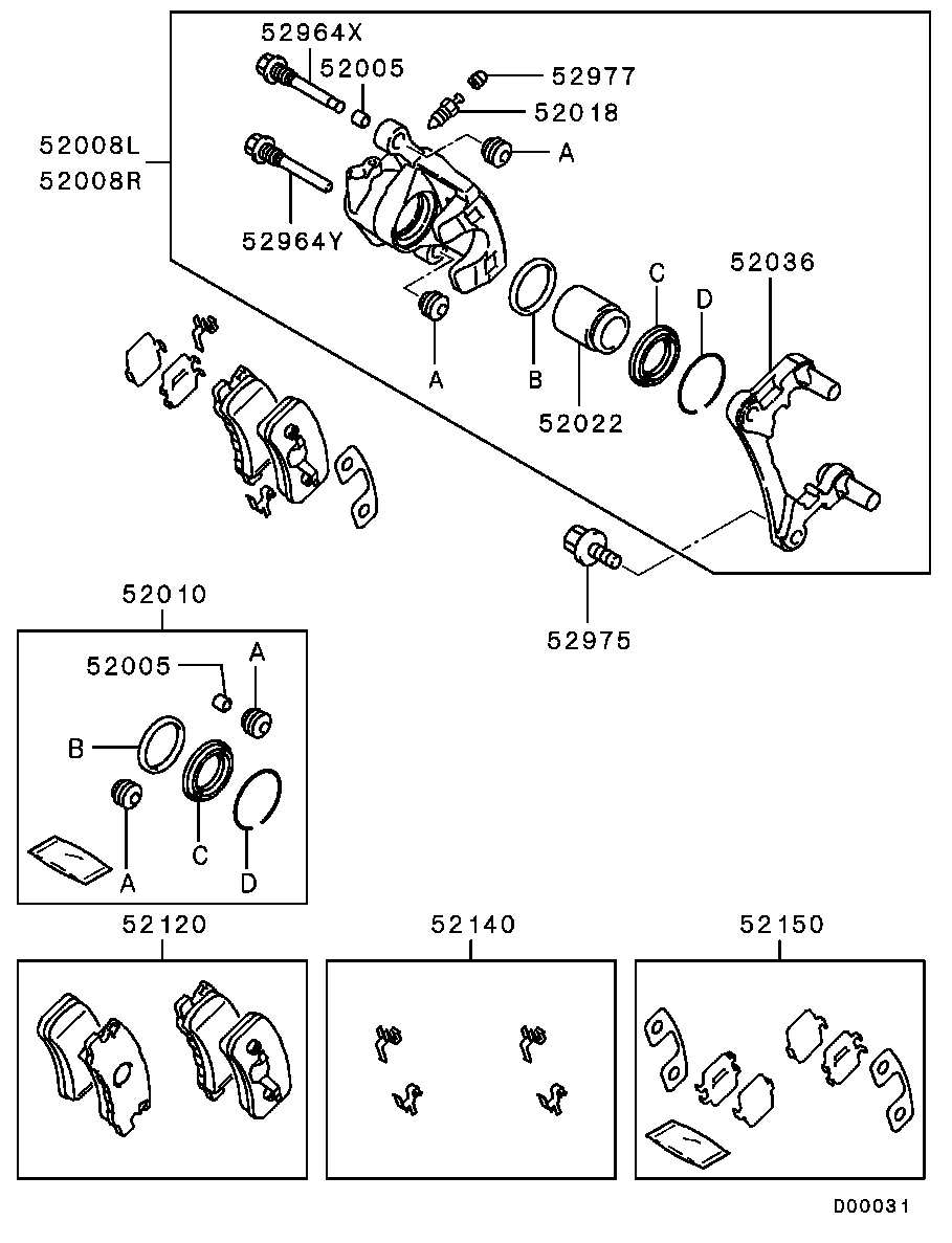 Mitsubishi 4605A502 - Kit de plaquettes de frein, frein à disque cwaw.fr