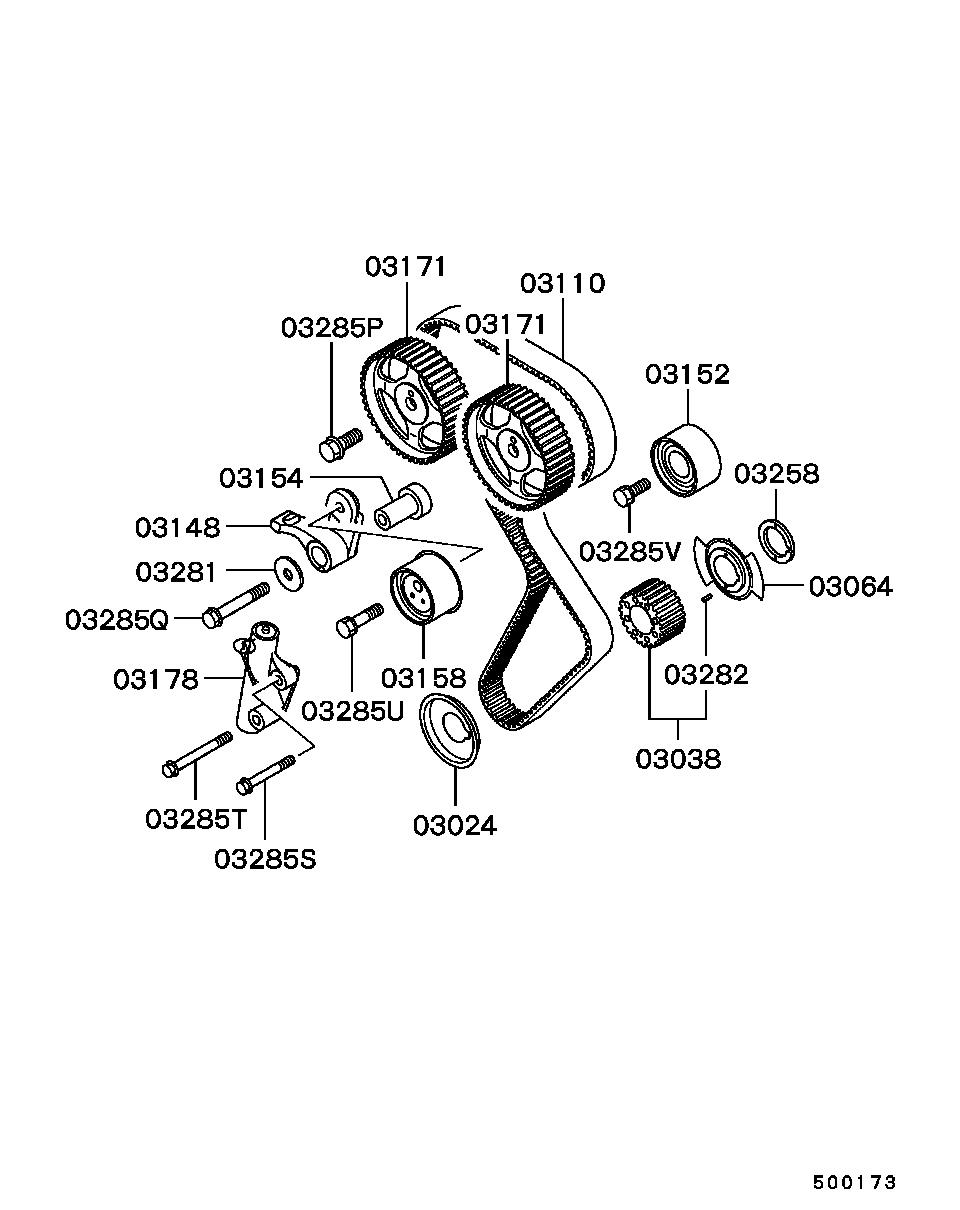 Mitsubishi MD377198 - Poulie renvoi / transmission, courroie de distribution cwaw.fr