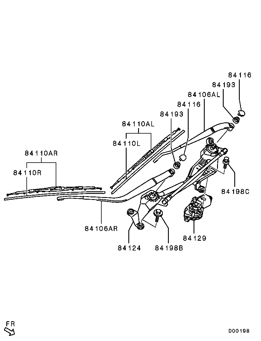 Mitsubishi 8250A647 - BLADE ASSY,WINDSHIELD WIPER,LH cwaw.fr