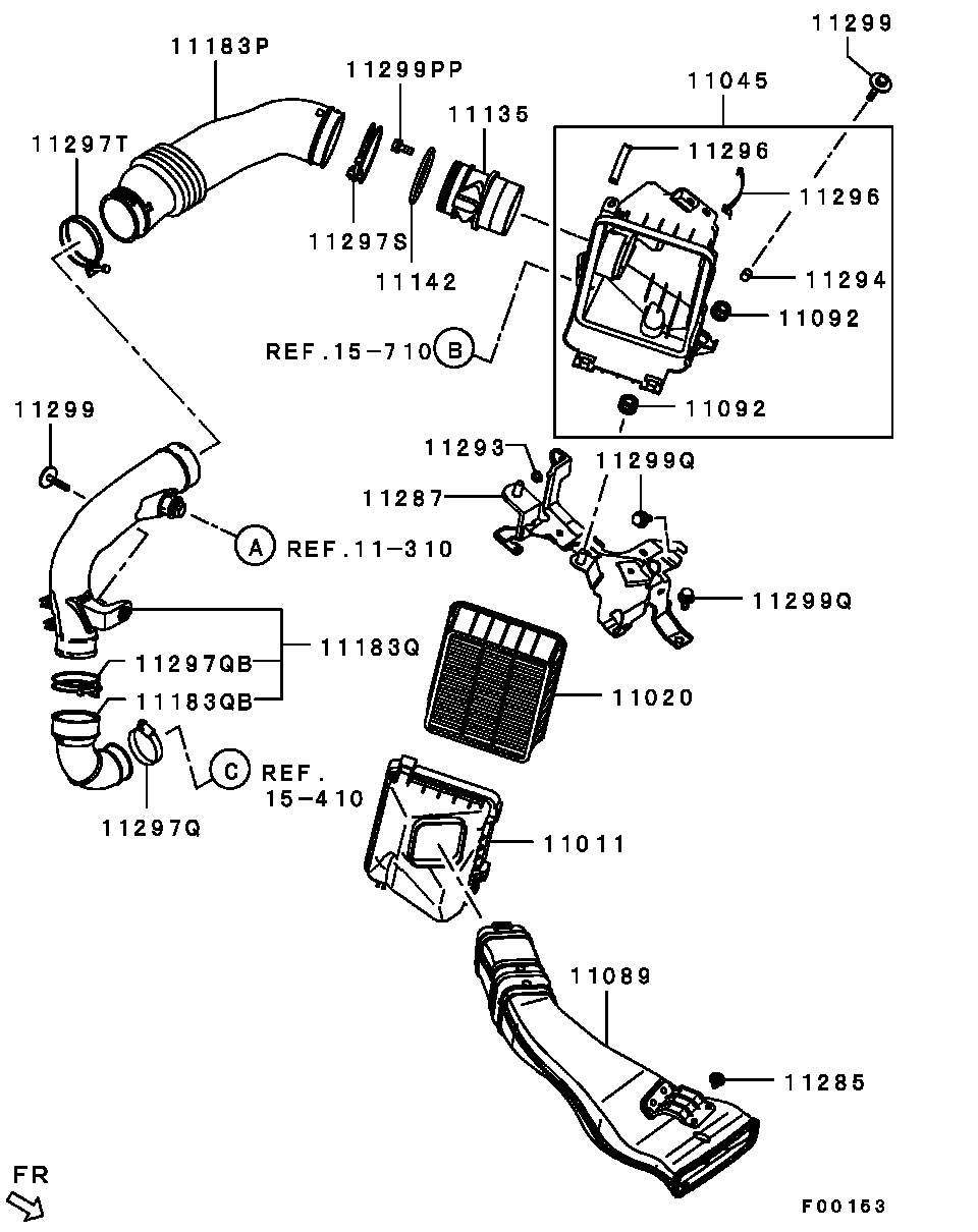 Mitsubishi 1500A086 - Filtre à air cwaw.fr