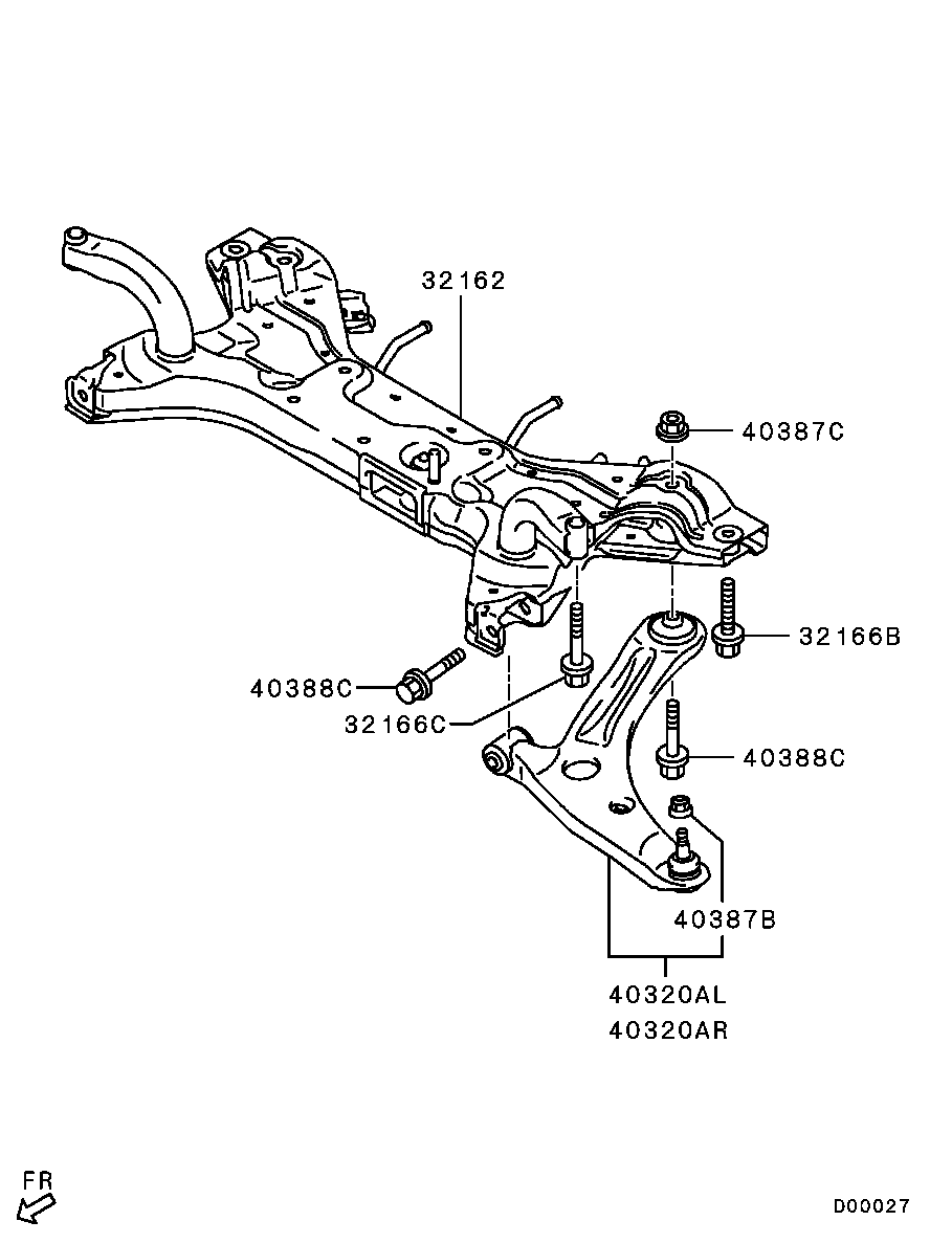 Mitsubishi 4013A169 - Bras de liaison, suspension de roue cwaw.fr