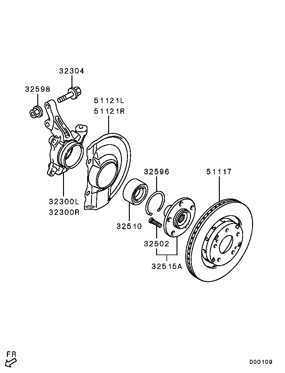 Mitsubishi 3885A040 - Kit de roulements de roue cwaw.fr