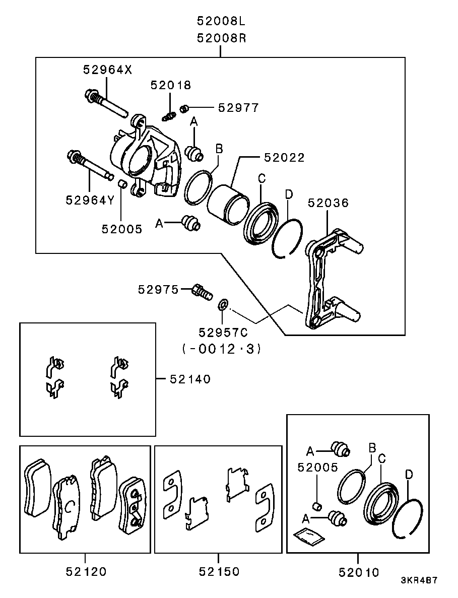 Mitsubishi MN102628 - Kit de plaquettes de frein, frein à disque cwaw.fr