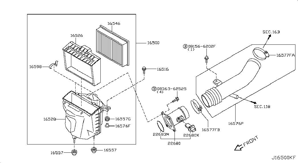 Infiniti 16546 V0100 - Filtre à air cwaw.fr