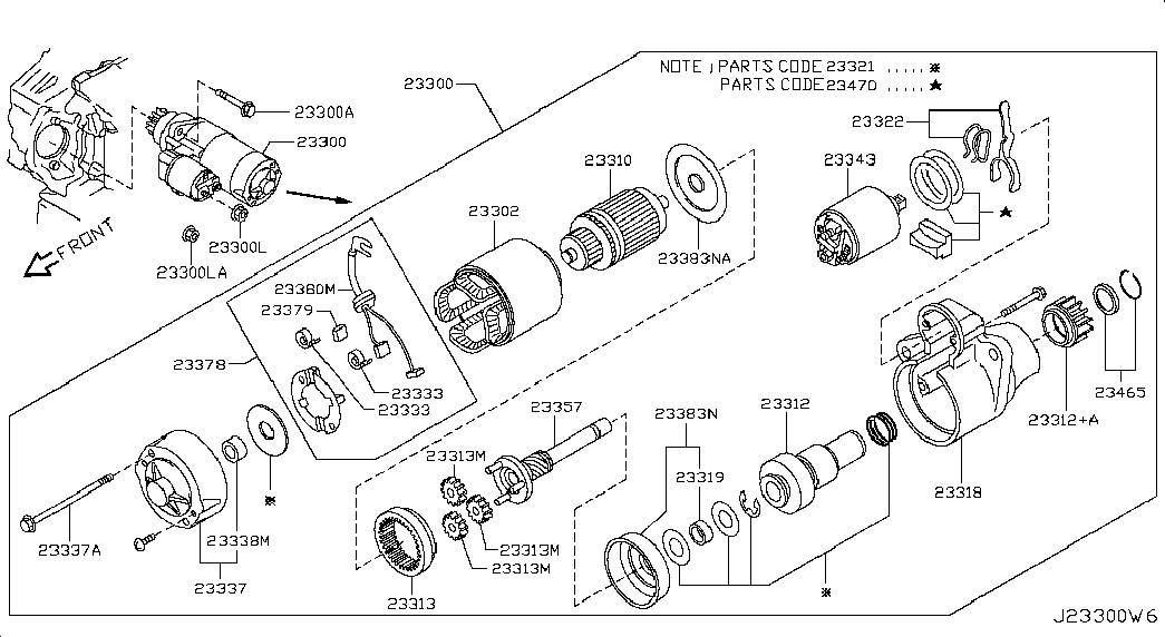 NISSAN 23380-0M300 - Balais, démarreur cwaw.fr