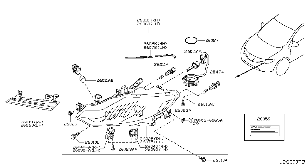 NISSAN 26261-8990A - BULB cwaw.fr