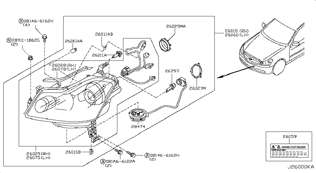 NISSAN 26261-89963 - BULB-STOP LAMP cwaw.fr