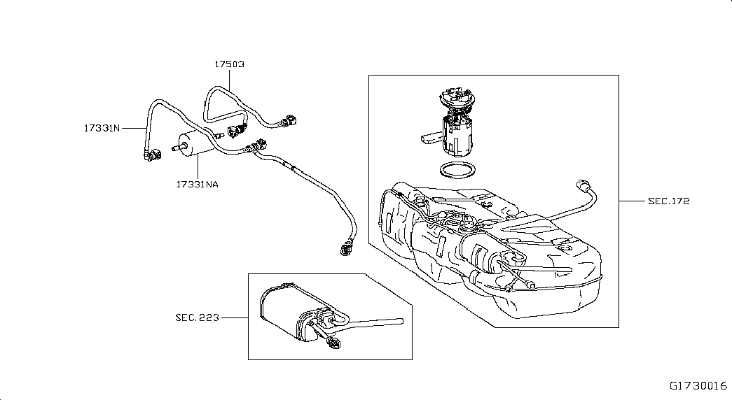 NISSAN 173315PA0B - Filtre à carburant cwaw.fr