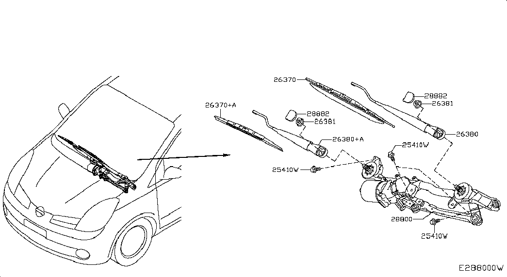 NISSAN 288909U110 - Balai d'essuie-glace cwaw.fr