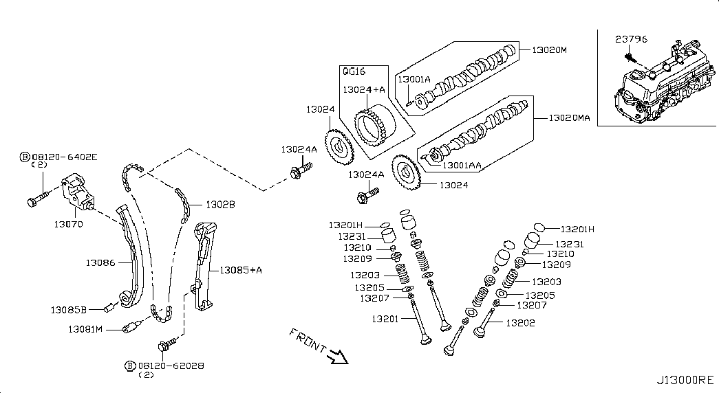 NISSAN 1302495F0C - Kit de distribution par chaîne cwaw.fr