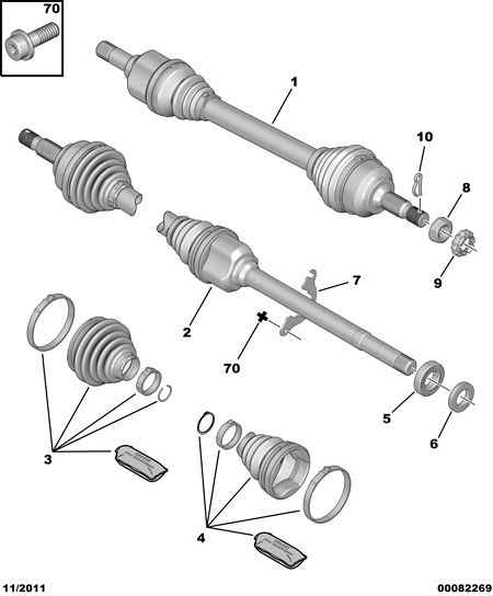 PEUGEOT 3273.XP - Jeu de joints, arbre de transmission cwaw.fr