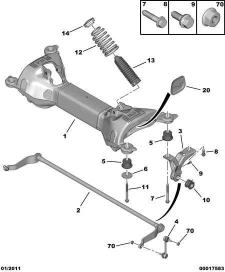 CITROËN/PEUGEOT 5178 52 - Entretoise / tige, stabilisateur cwaw.fr