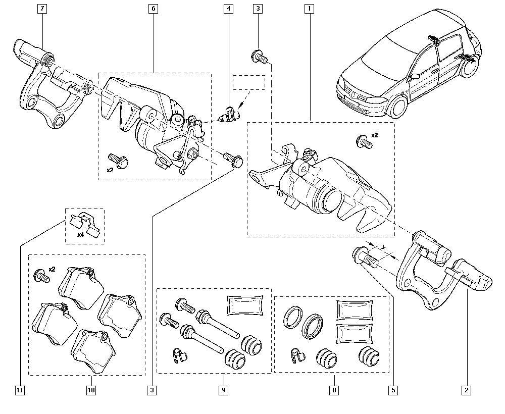 RENAULT TRUCKS 7701069125 - Jeu de douilles de guidage, étrier de frein cwaw.fr