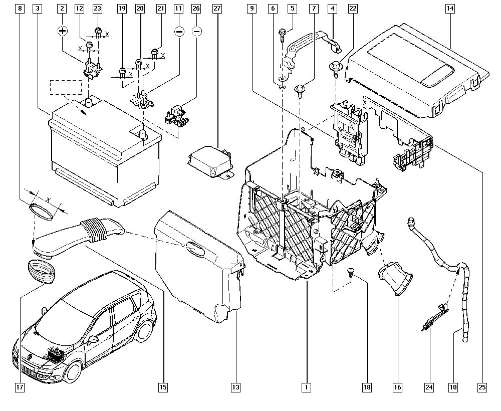 RENAULT 77 11 238 598 - Batterie de démarrage cwaw.fr