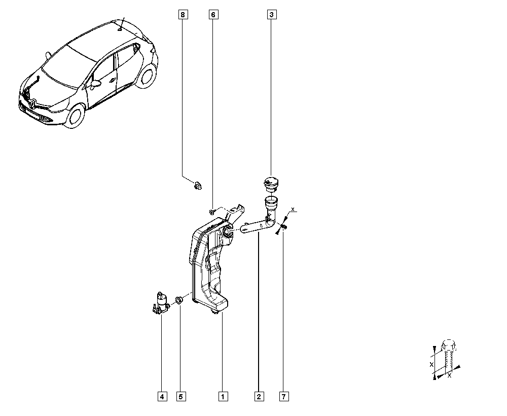 RENAULT 289104294R - Réservoir d'eau de nettoyage, nettoyage des vitres cwaw.fr