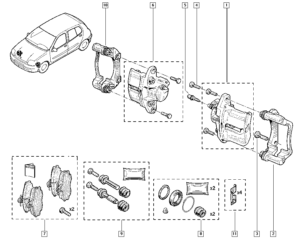 DACIA 77 01 210 142 - Kit de plaquettes de frein, frein à disque cwaw.fr