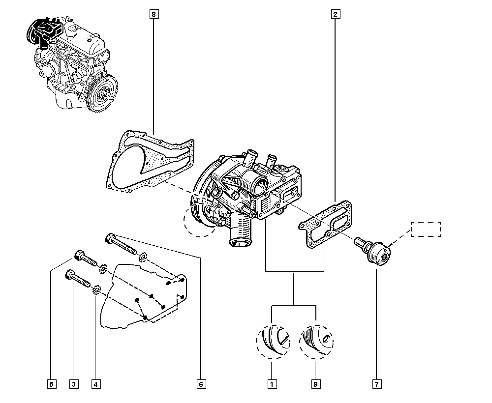 RENAULT 77 00 730 540 - Thermostat d'eau cwaw.fr