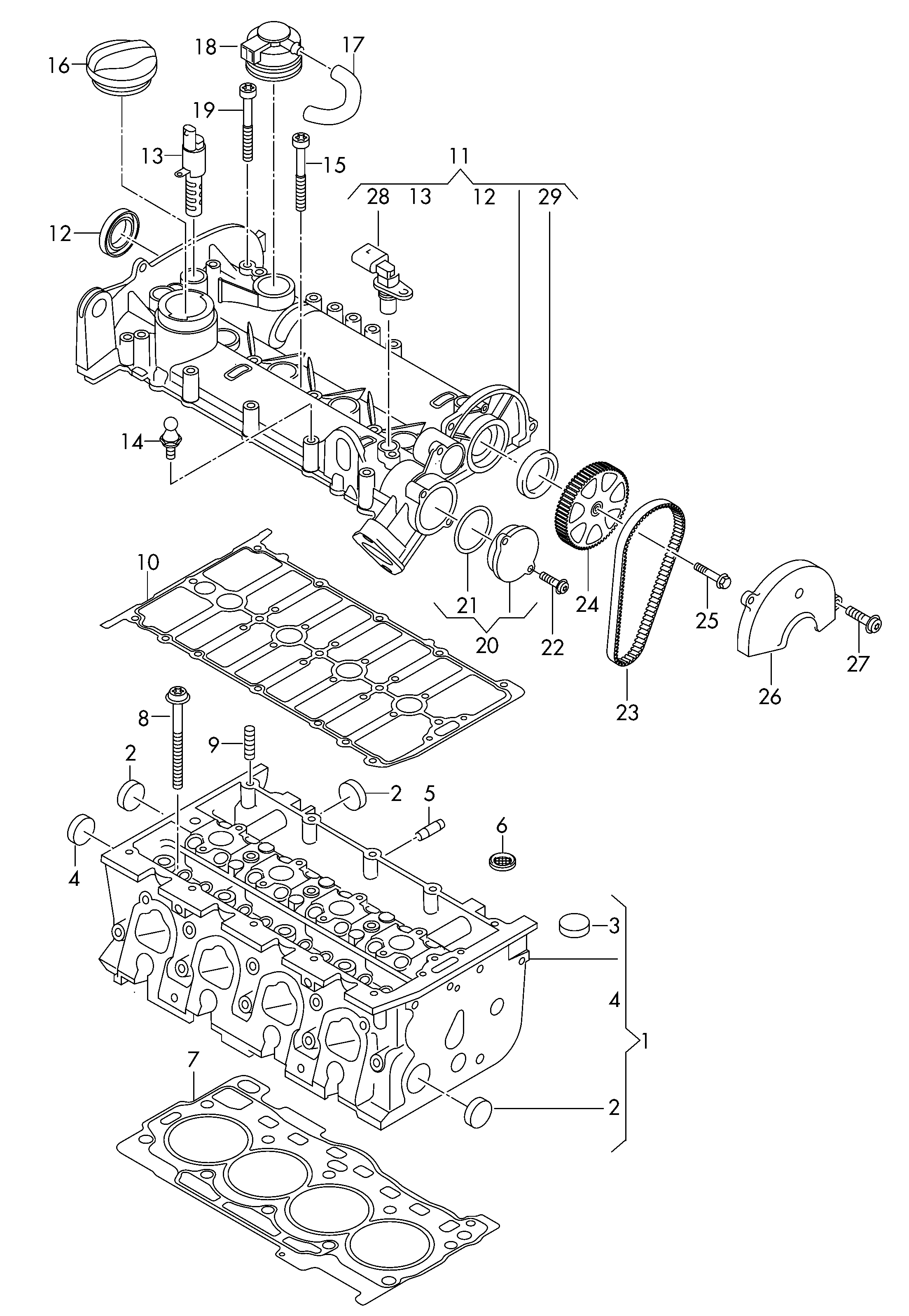 Skoda 04E103485B - Bouchon, goulotte de remplissage d'huile cwaw.fr