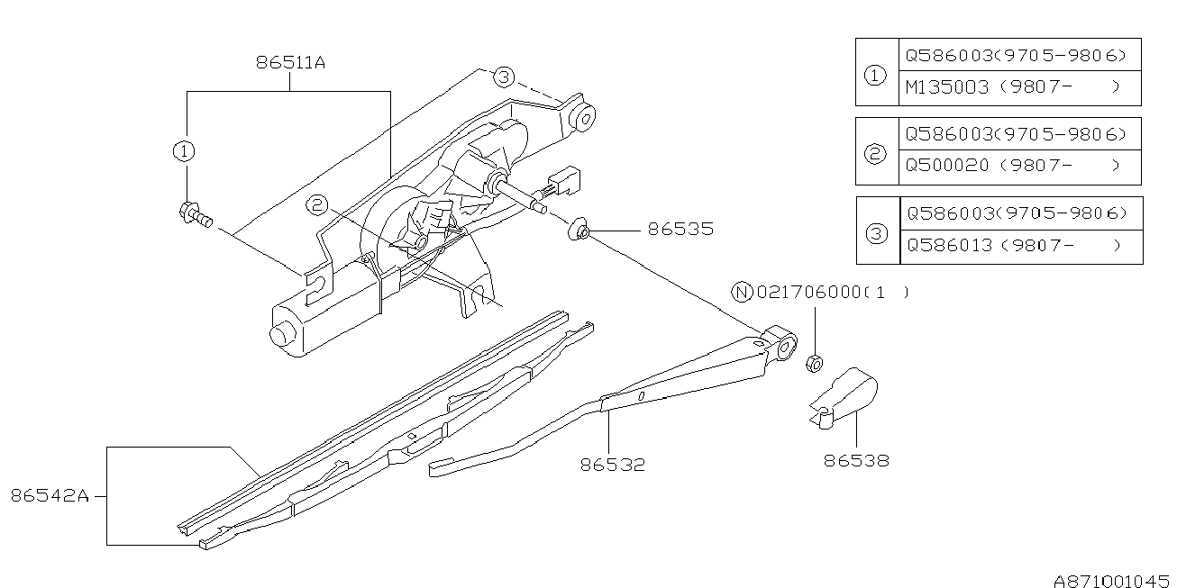 Subaru 86542AA050 - Balai d'essuie-glace cwaw.fr