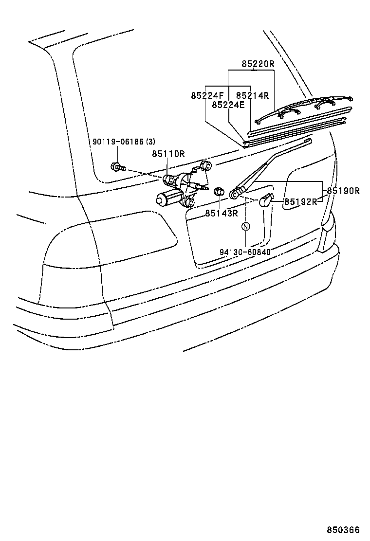 TOYOTA 8524205060 - Balai d'essuie-glace cwaw.fr