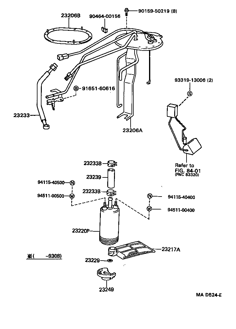 TOYOTA 23220-43070 - Pompe à carburant cwaw.fr