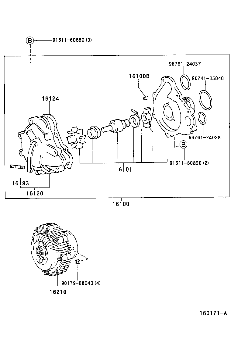 TOYOTA 16101-76030 - Pompe à eau cwaw.fr