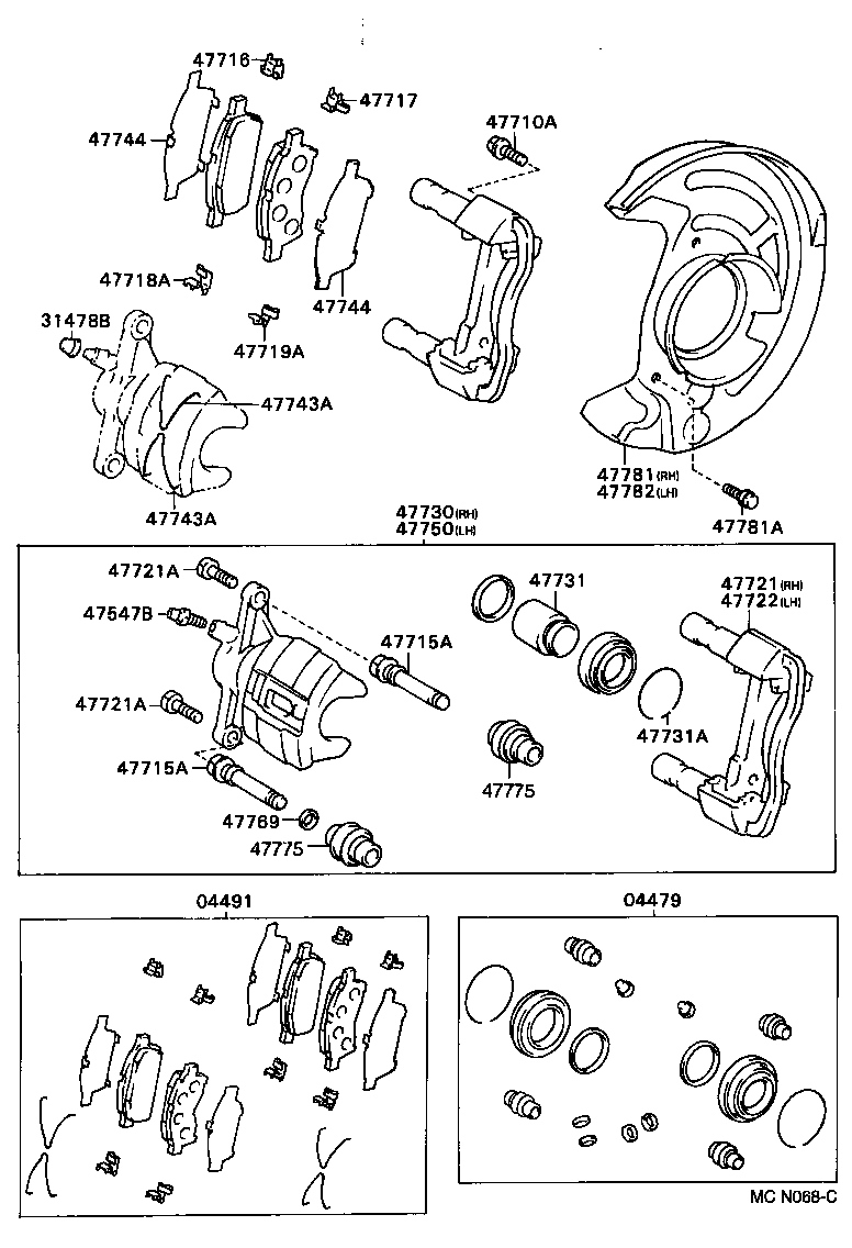 LEXUS 0449120890 - PAD KIT, DISC BRAKE, FRONT cwaw.fr