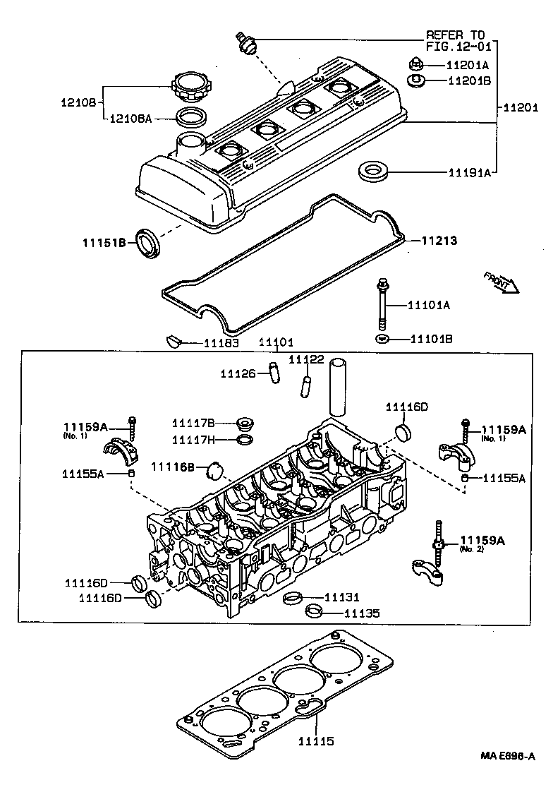 TOYOTA 11115-16150 - Joint d'étanchéité, culasse cwaw.fr